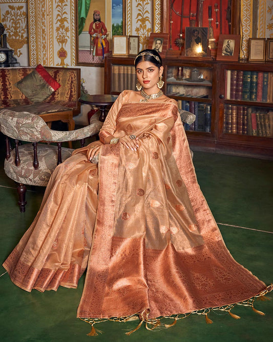 Enchanting Banarasi Copper Tissue Saree | RP14