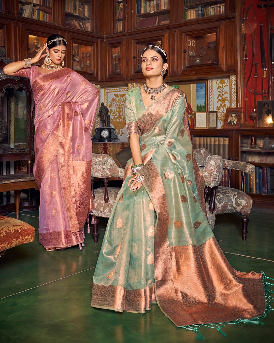 Enchanting Banarasi Copper Tissue Saree | RP14