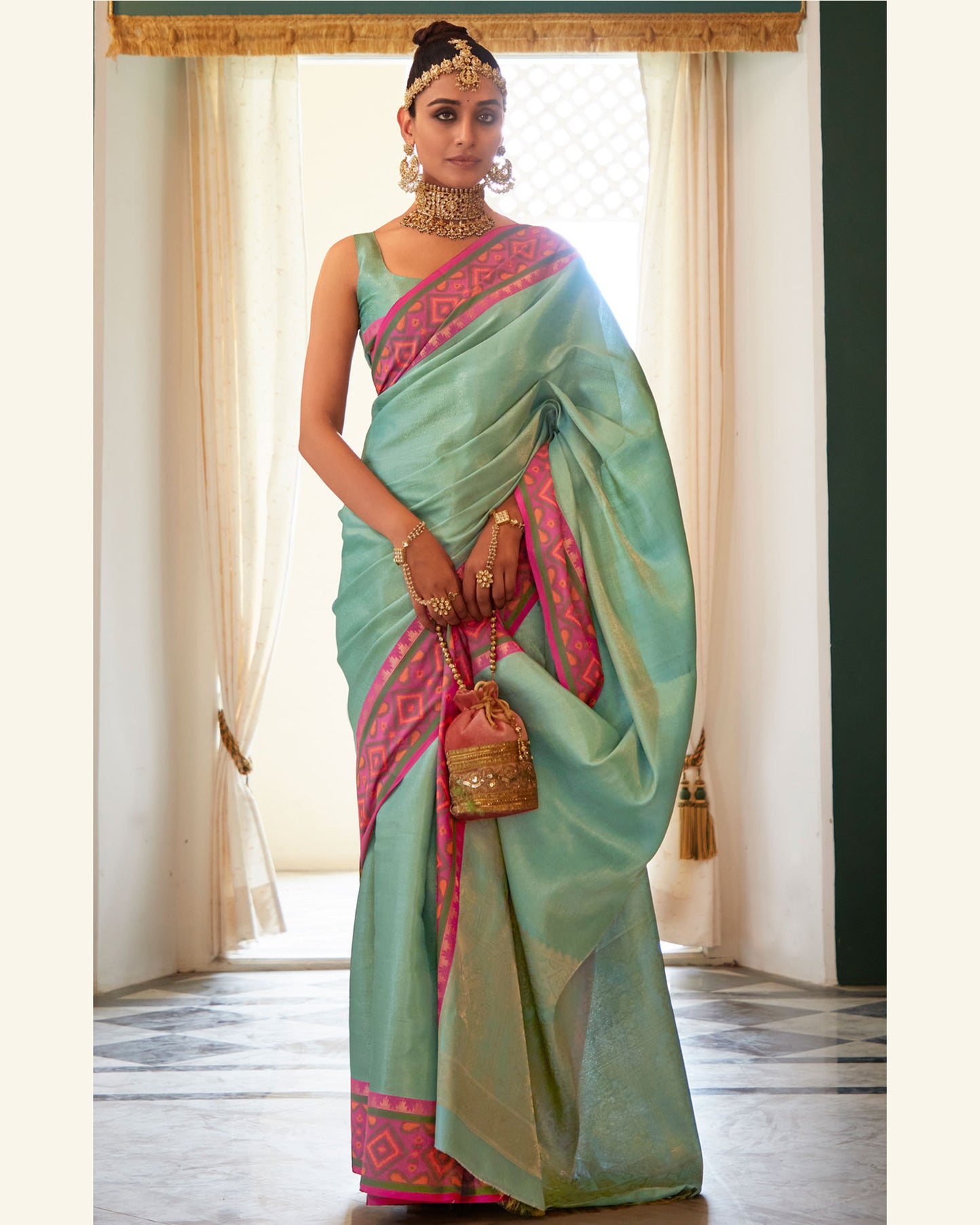 Kanchivaram Silk Saree with Pochampally Pattern | RP28