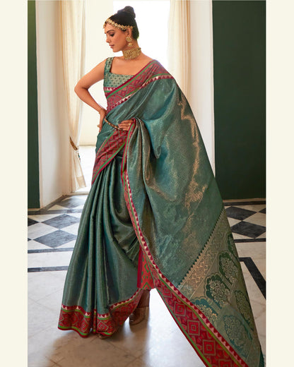 Kanchivaram Silk Saree with Pochampally Pattern | RP28