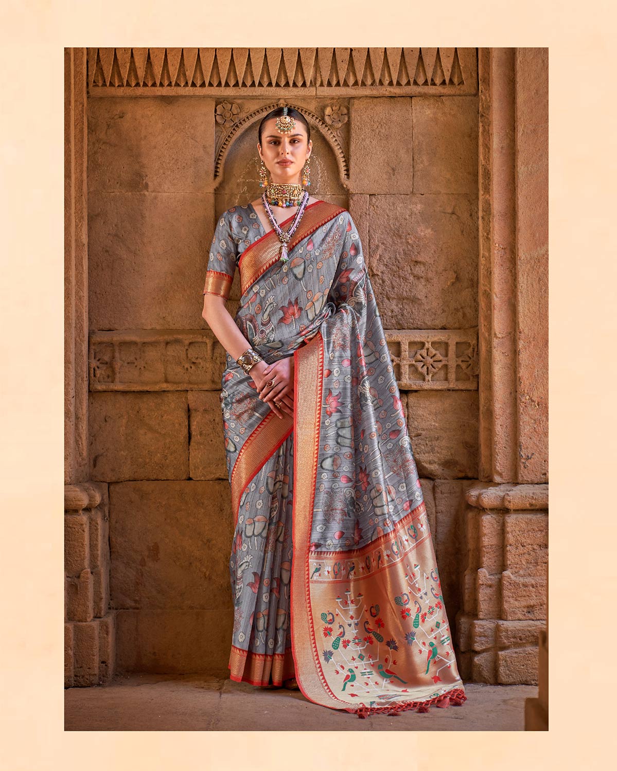 Fancy Fabric Paithani Saree With Digital Print | RP30