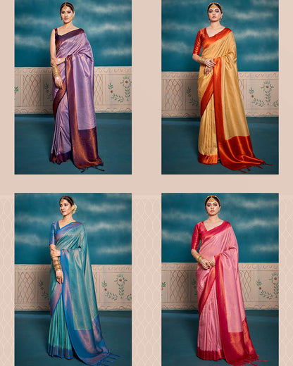 Soft Kanchivaram Silk Saree with Chaap Dying | RP32