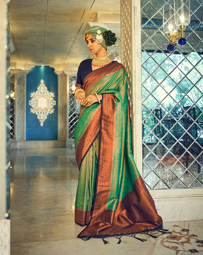 Copper Kanchivaram Silk Saree | RP25