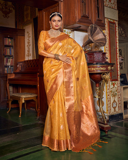 Enchanting Banarasi Copper Tissue Saree | RP14