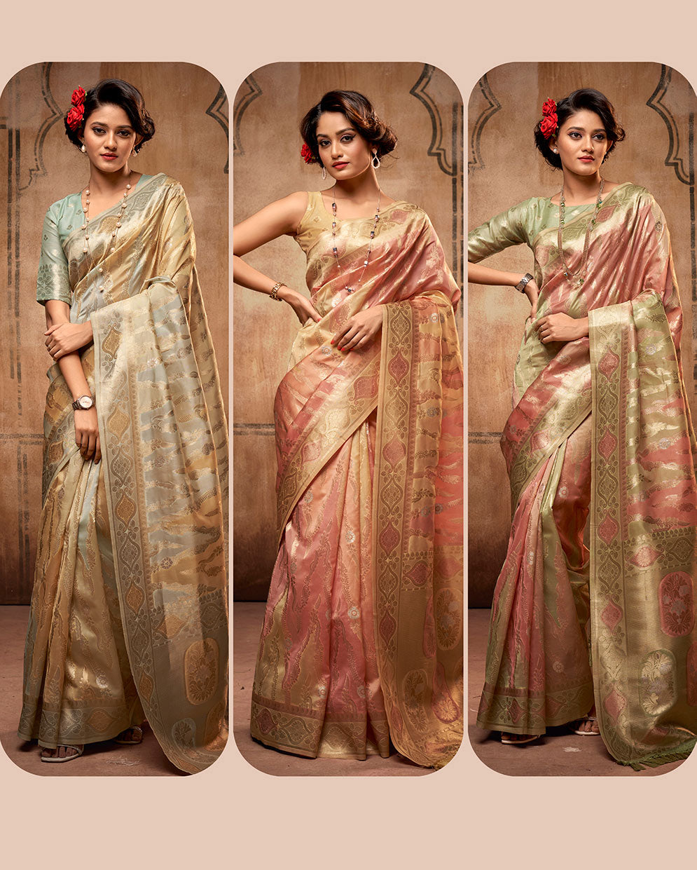 Rainbow Organza Silk Saree with Zari Weaving | RP16