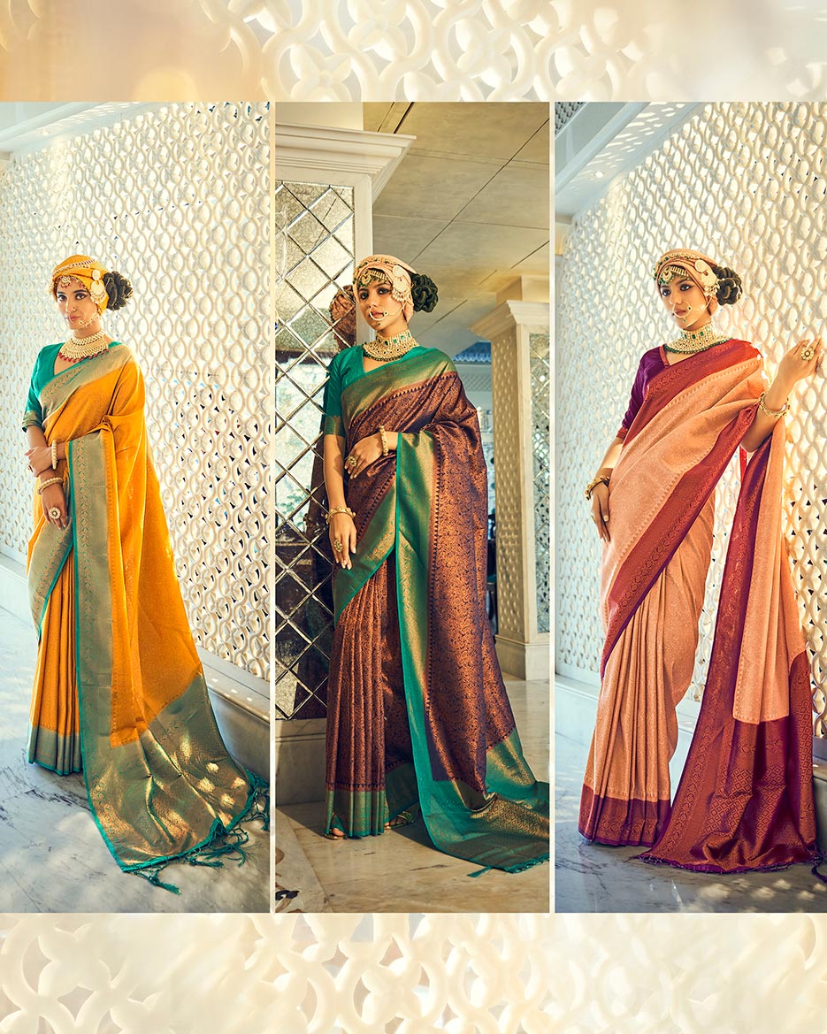 Copper Kanchivaram Silk Saree | RP25