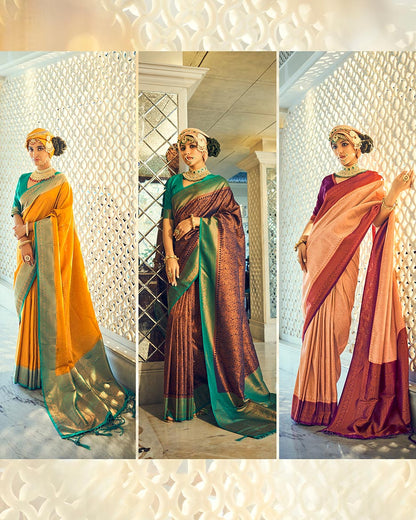 Copper Kanchivaram Silk Saree | RP25