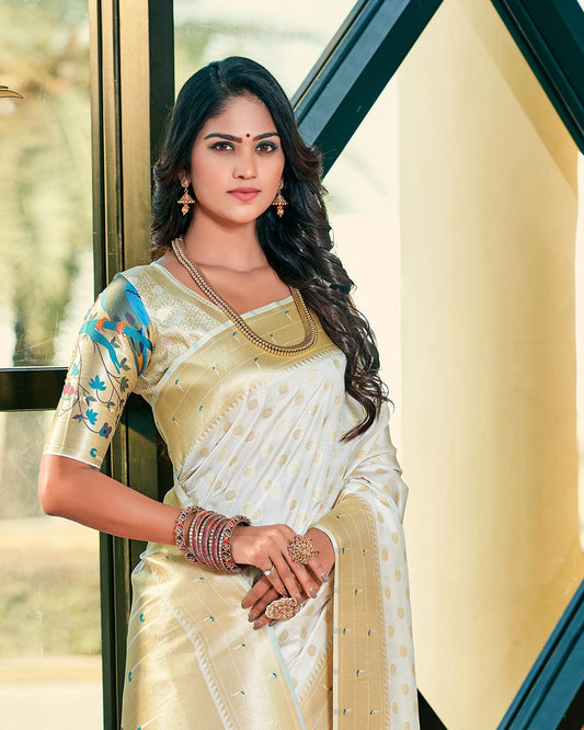 Paithani Silk Saree with Beautiful Paithani Blouse | RP10