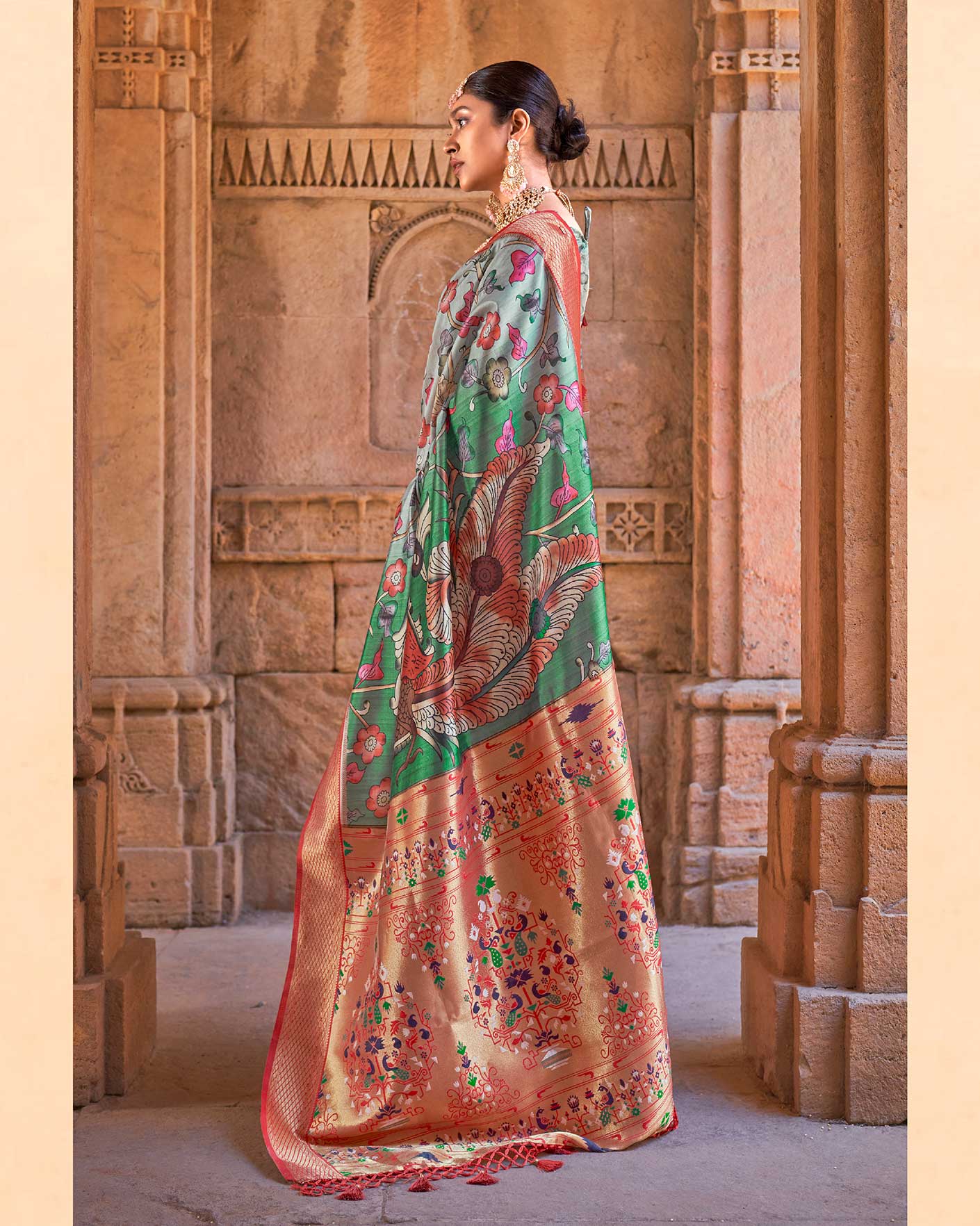 Fancy Fabric Paithani Saree With Digital Print | RP30