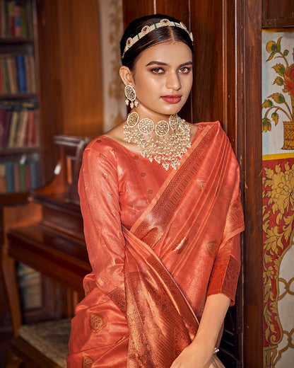 Enchanting Banarasi Copper Tissue Saree | RP14