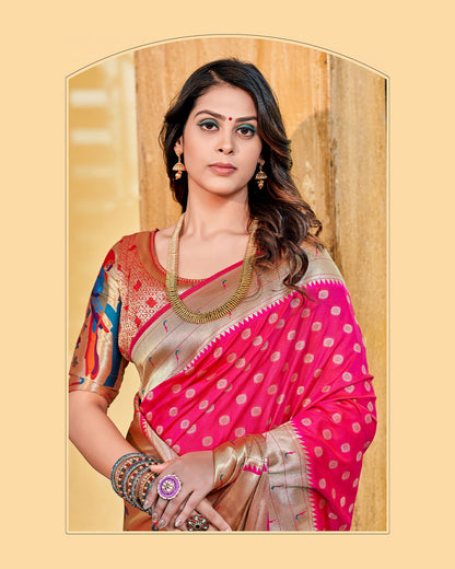 Paithani Silk Saree with Beautiful Paithani Blouse | RP10