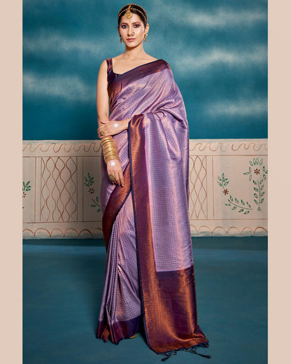 Soft Kanchivaram Silk Saree with Chaap Dying | RP32