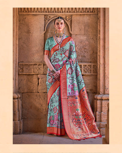 Fancy Fabric Paithani Saree With Digital Print | RP30