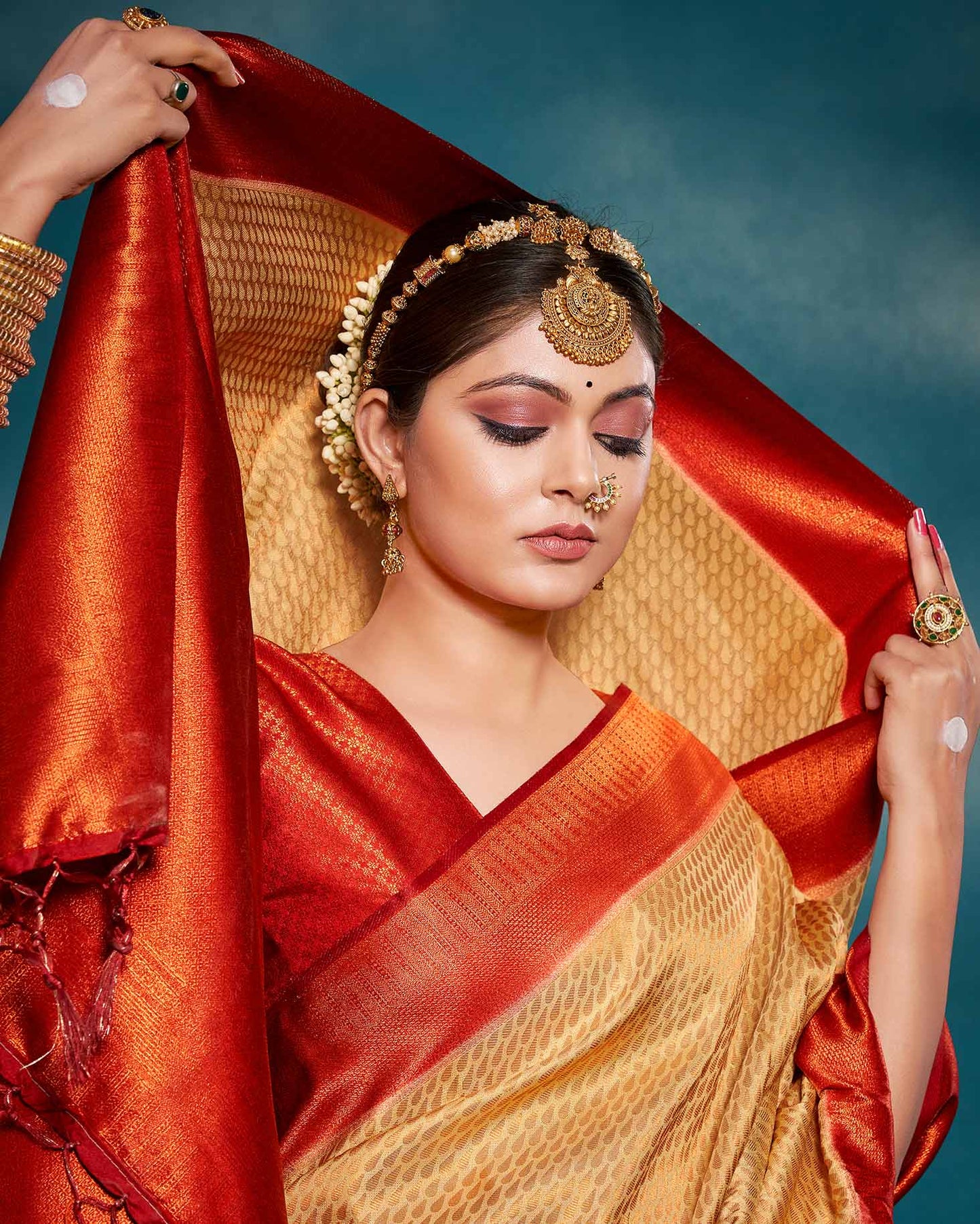 Soft Kanchivaram Silk Saree with Chaap Dying | RP32