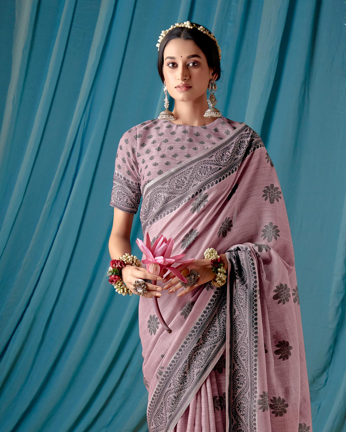 Lucknowi Linen Saree | RP09