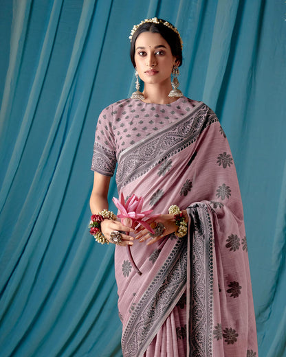 Lucknowi Linen Saree | RP09