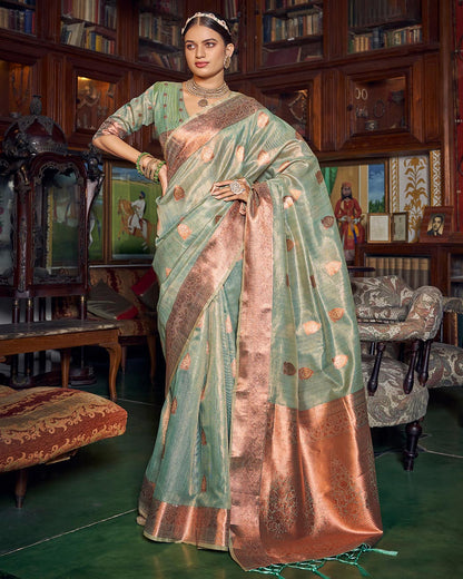 Enchanting Banarasi Copper Tissue Saree | RP14