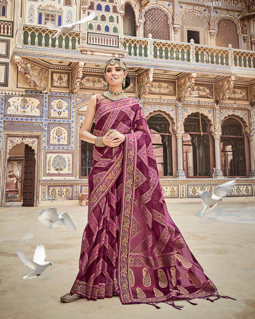 Dola Organza Silk Saree with Zari Weaving | RP15