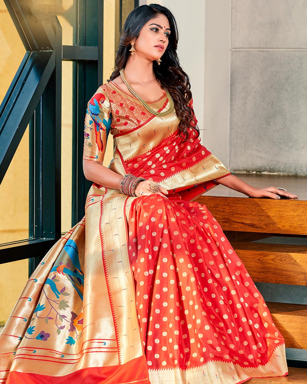 Paithani Silk Saree with Beautiful Paithani Blouse | RP10