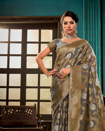 Krystal-Linen Silk Saree | RP06