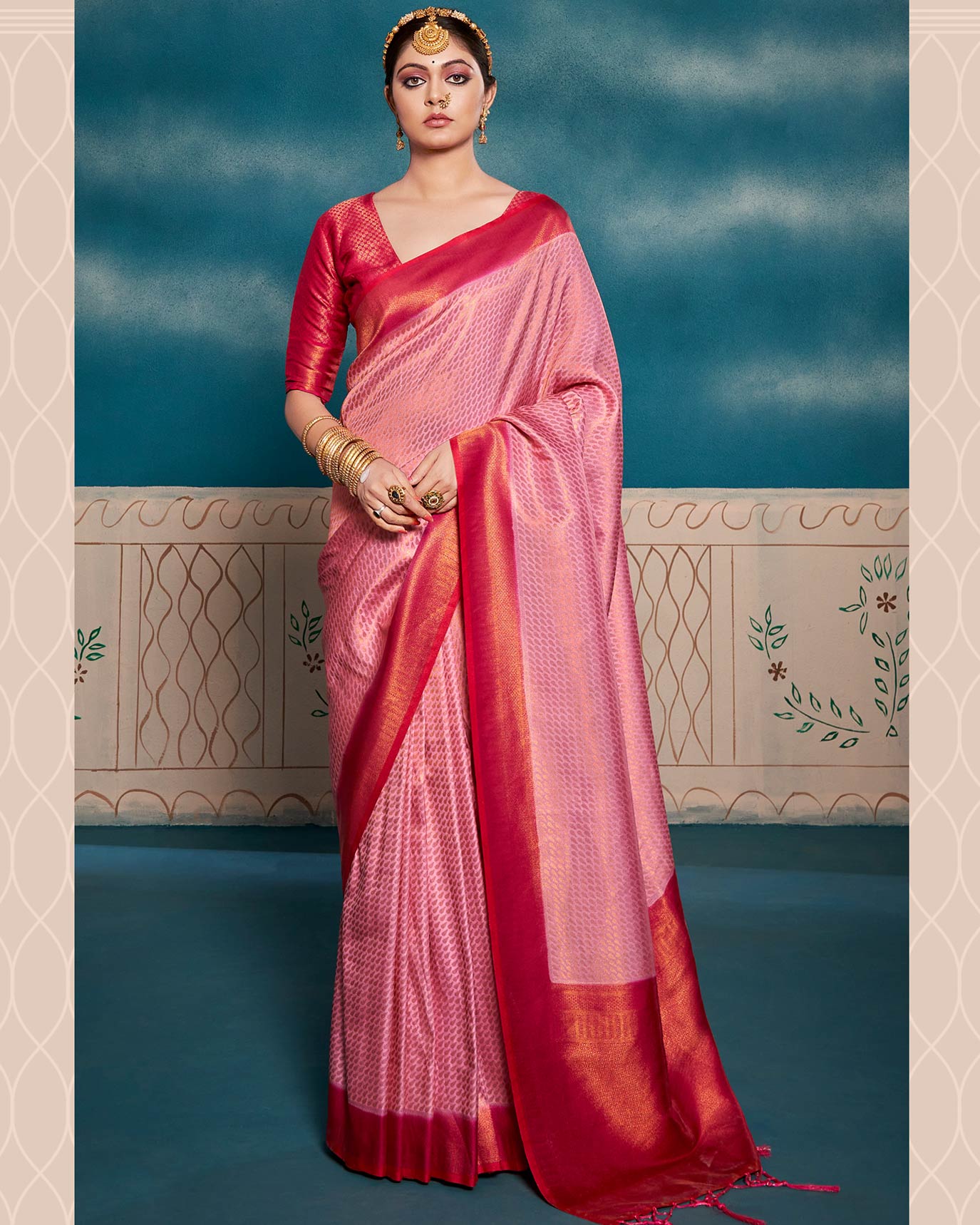 Soft Kanchivaram Silk Saree with Chaap Dying | RP32