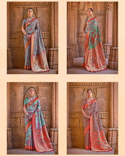 Fancy Fabric Paithani Saree With Digital Print | RP30