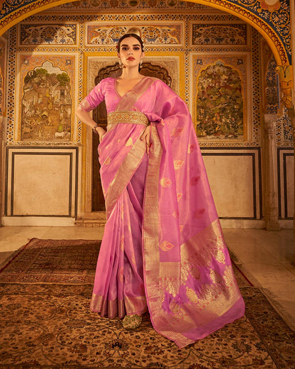 Copper Banarasi Tissue Silk Saree | RP04