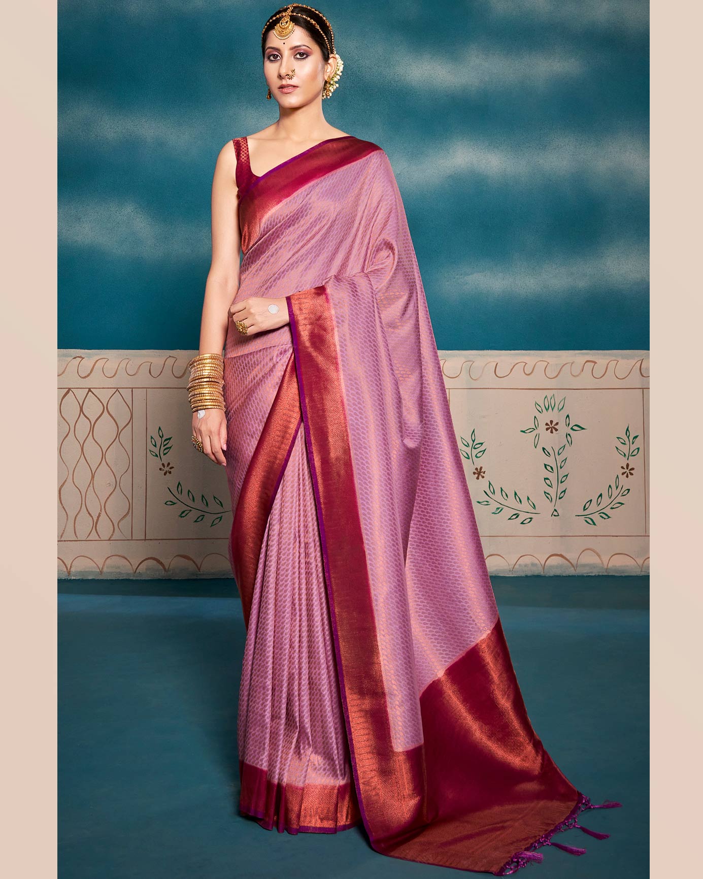 Soft Kanchivaram Silk Saree with Chaap Dying | RP32