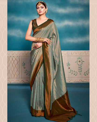 Soft Kanchivaram Silk Saree with Chaap Dying | RP32