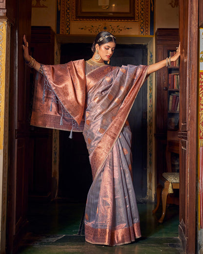 Enchanting Banarasi Copper Tissue Saree | RP14